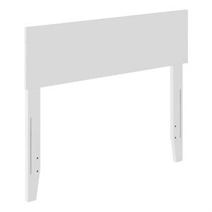 Leo & Lacey Modern Solid Wood Twin Panel Headboard with USB Charger in White