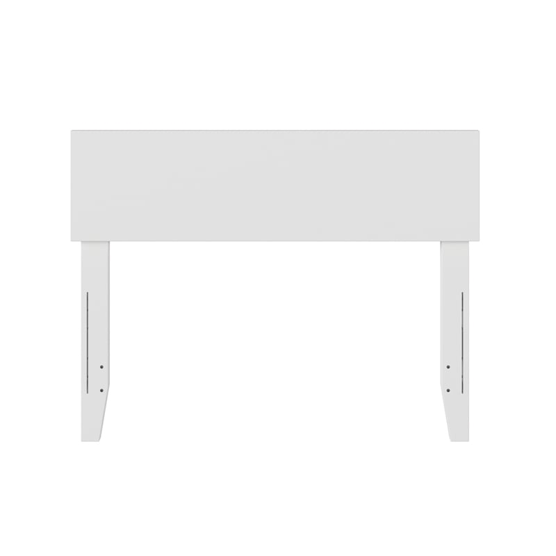 Leo & Lacey Modern Solid Wood Twin Panel Headboard with USB Charger in White