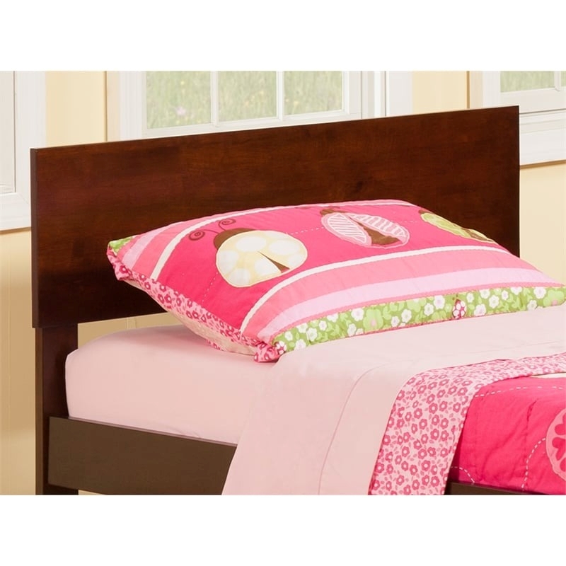 Leo & Lacey Modern Solid Hardwood/Veneers Twin Panel Headboard in Walnut