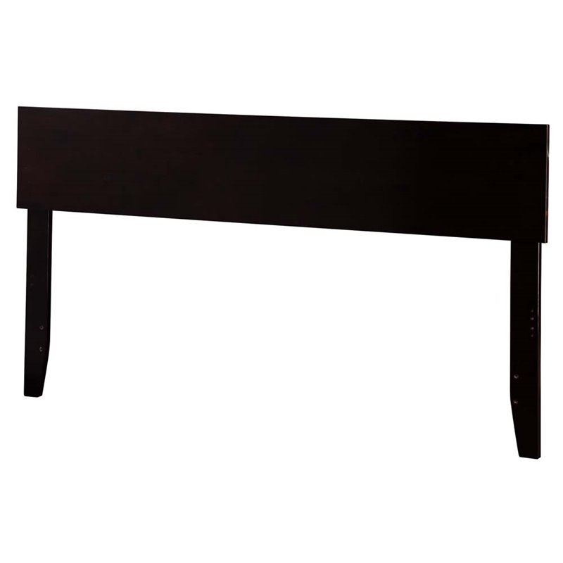 Leo & Lacey Modern Solid Hardwood and Veneers Full Panel Headboard in Espresso