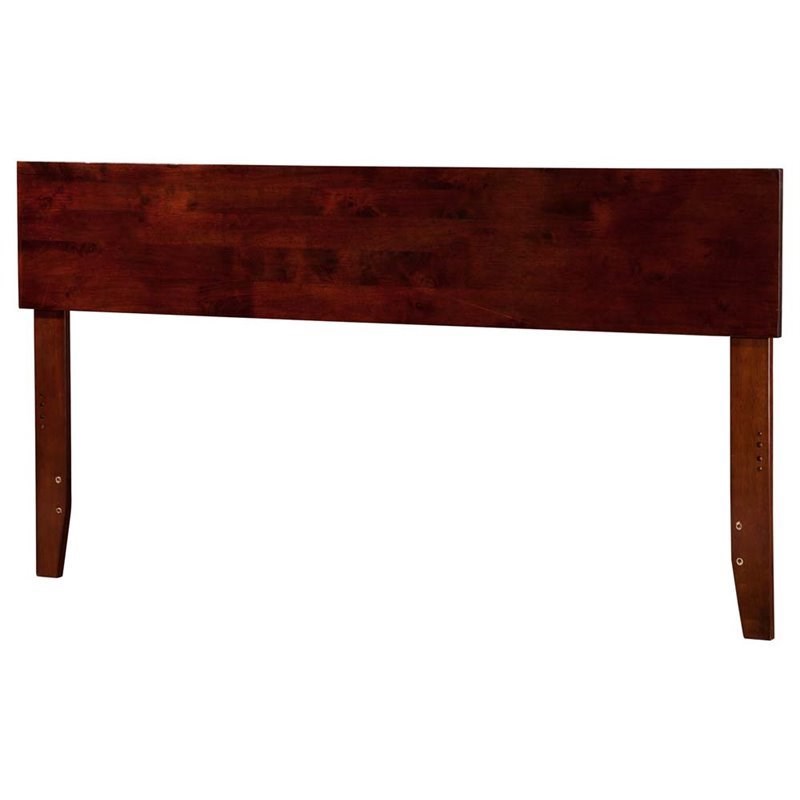 Leo & Lacey Modern Solid Hardwood/Veneers Full Panel Headboard in Walnut