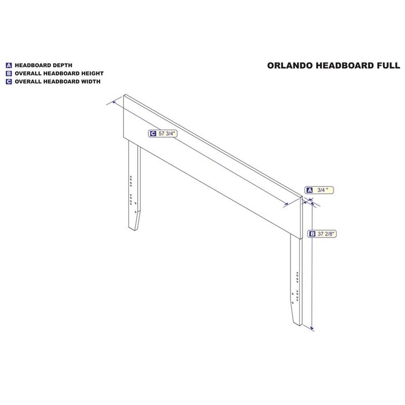 Leo & Lacey Modern Solid Hardwood/Veneers Full Panel Headboard in Walnut