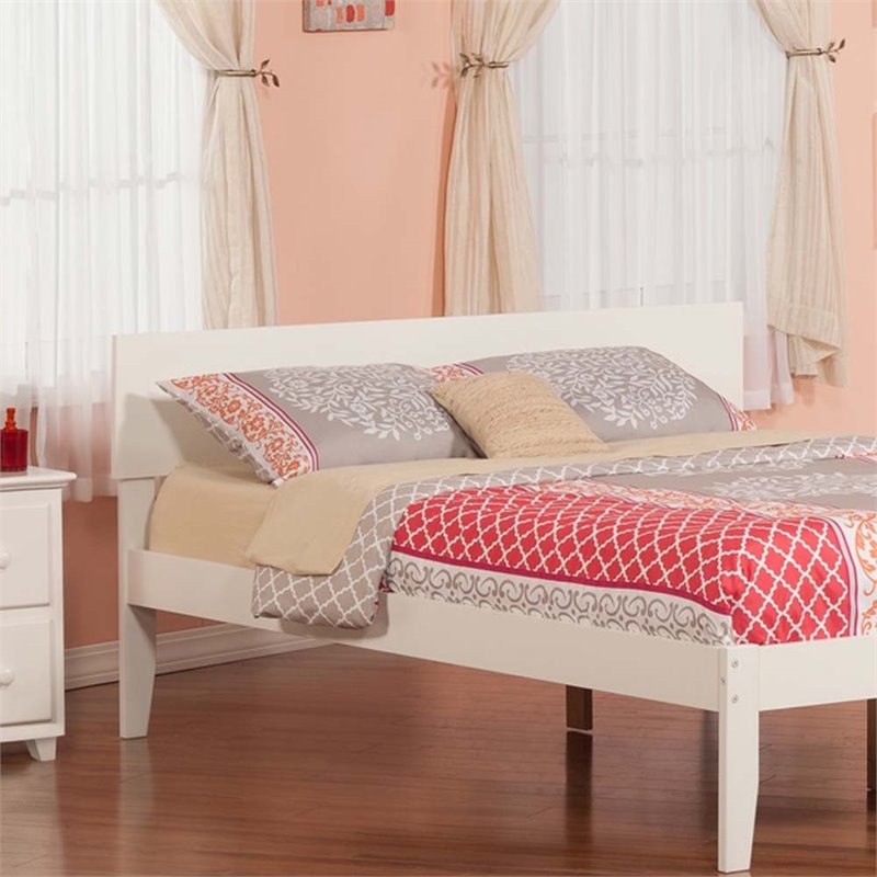 Leo & Lacey Modern Solid Hardwood/Veneers Queen Panel Headboard in White