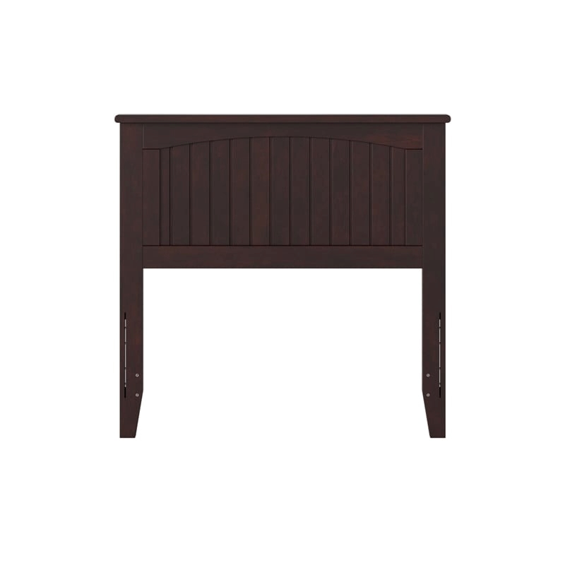 Leo & Lacey Mid-Century Wood Twin Panel Headboard in Espresso