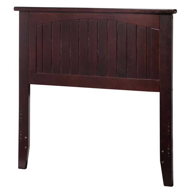 Leo & Lacey Mid-Century Wood Twin Panel Headboard in Espresso