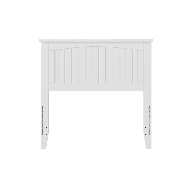 Leo & Lacey Mid-Century Solid Hardwood/Veneers Twin Panel Headboard in White