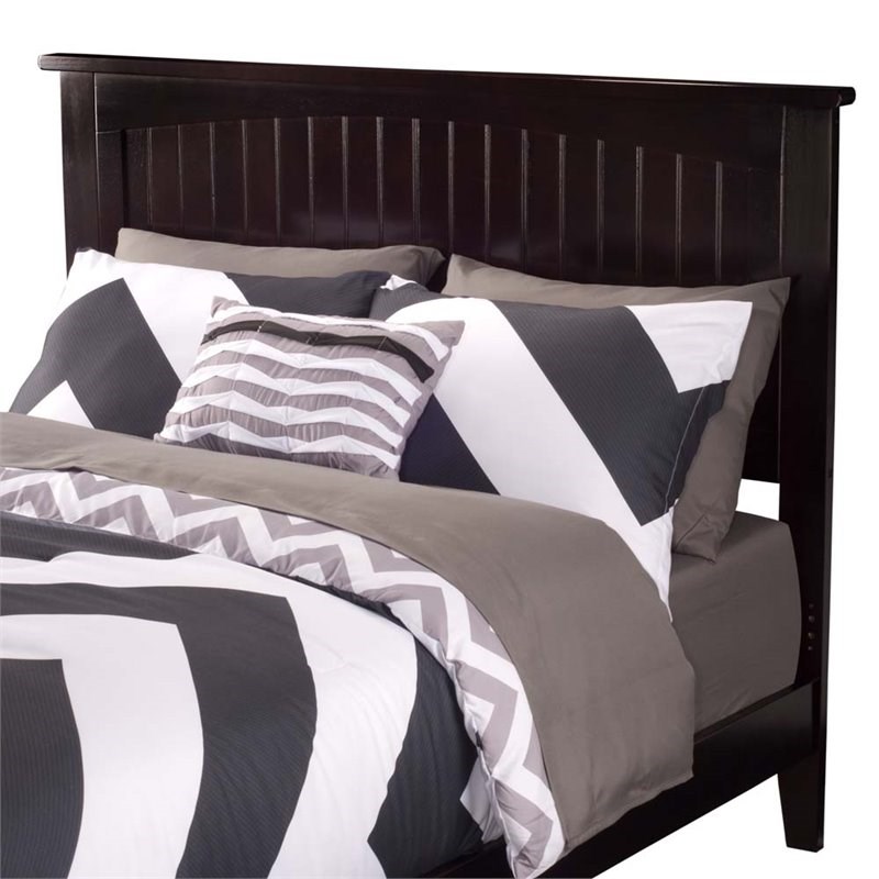 Leo & Lacey Modern Solid Hardwood/Veneers Full Panel Headboard in Espresso