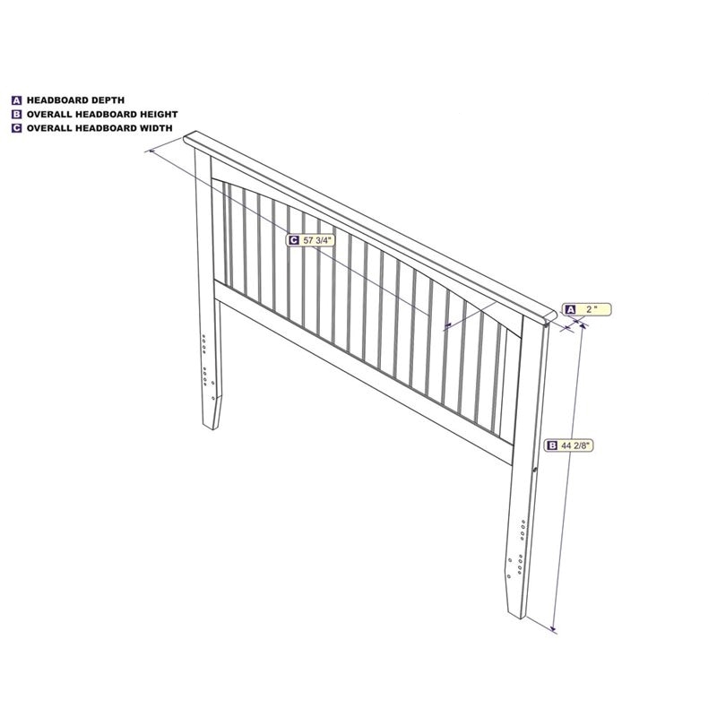 Leo & Lacey Modern Wood Full Panel Headboard with USB Charging Station in White