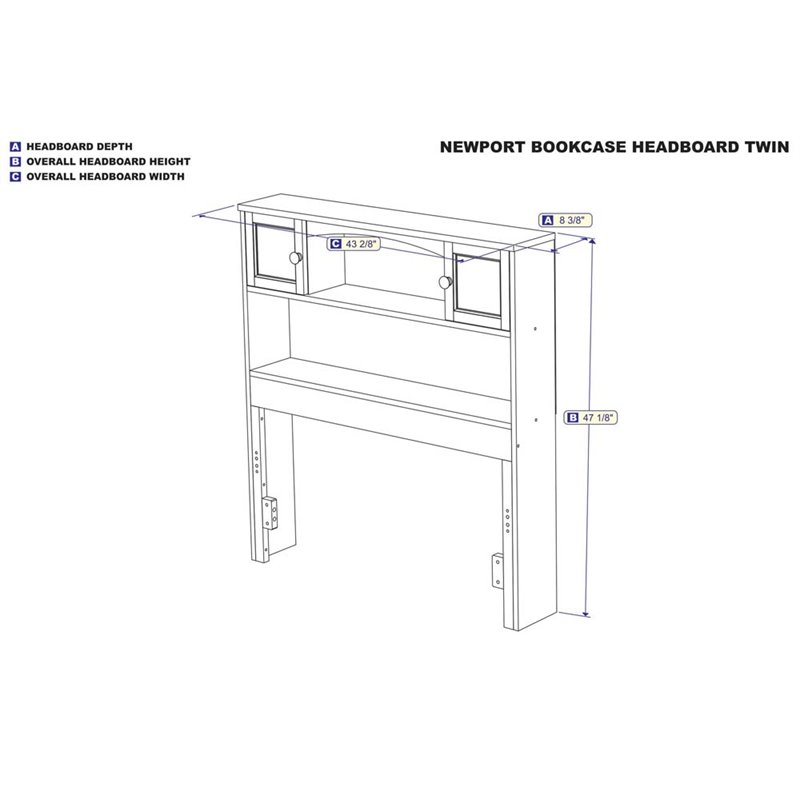Leo & Lacey Twin Wood Bookcase Headboard in Espresso