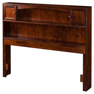 Leo & Lacey Modern Solid Wood Full Bookcase Headboard in Walnut