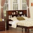 Leo & Lacey Modern Solid Wood Full Bookcase Headboard in Walnut