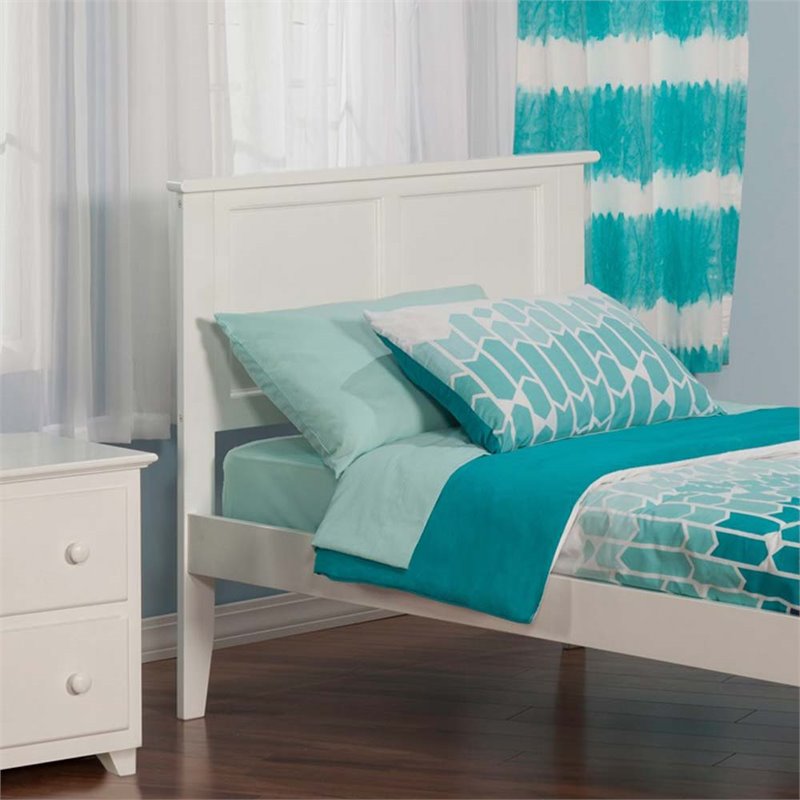 Leo & Lacey Solid Wood White Panel Headboard Rectangular Twin 43.63