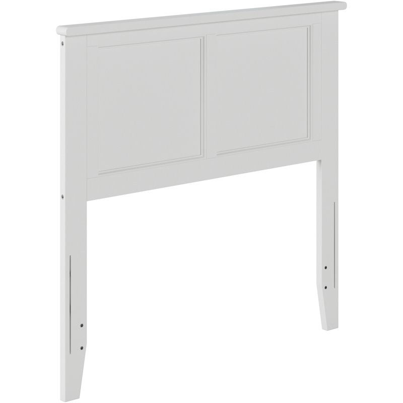 Leo & Lacey Solid Wood White Panel Headboard Rectangular Twin 43.63