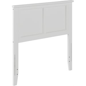 Leo & Lacey Madison Twin Solid Wood Panel Headboard in White