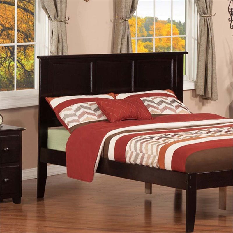 Leo & Lacey Madison Full Solid Wood Panel Headboard in Espresso