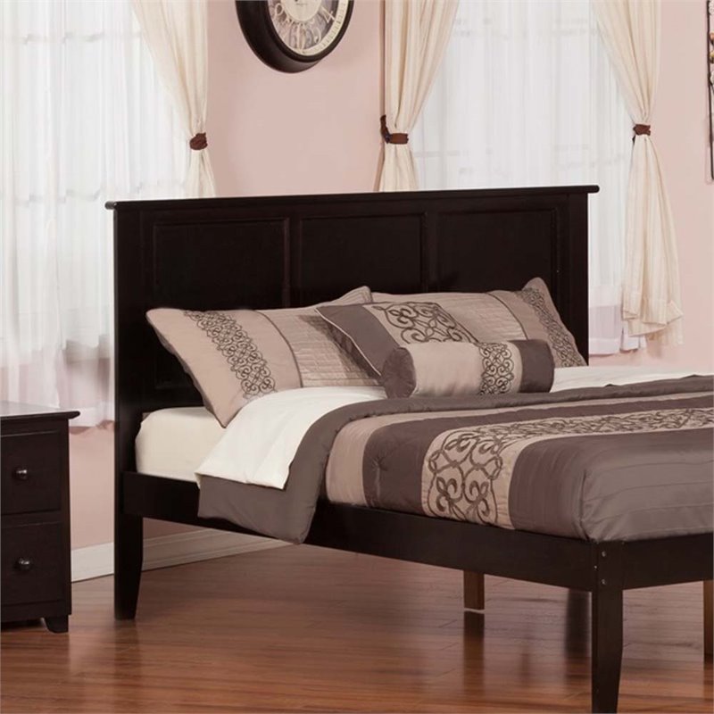 Leo & Lacey Madison Queen Solid Wood Panel Headboard in Espresso