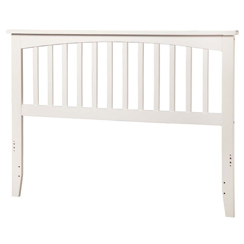 Leo & Lacey Mission Queen Wood Headboard in White