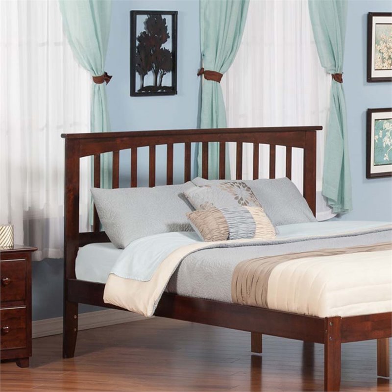 Leo & Lacey Mission Queen Wood Headboard in Walnut