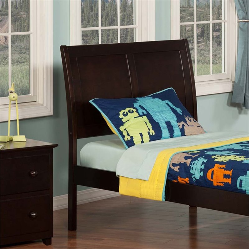 Leo & Lacey Portland Twin Sleigh Wood Headboard in Espresso