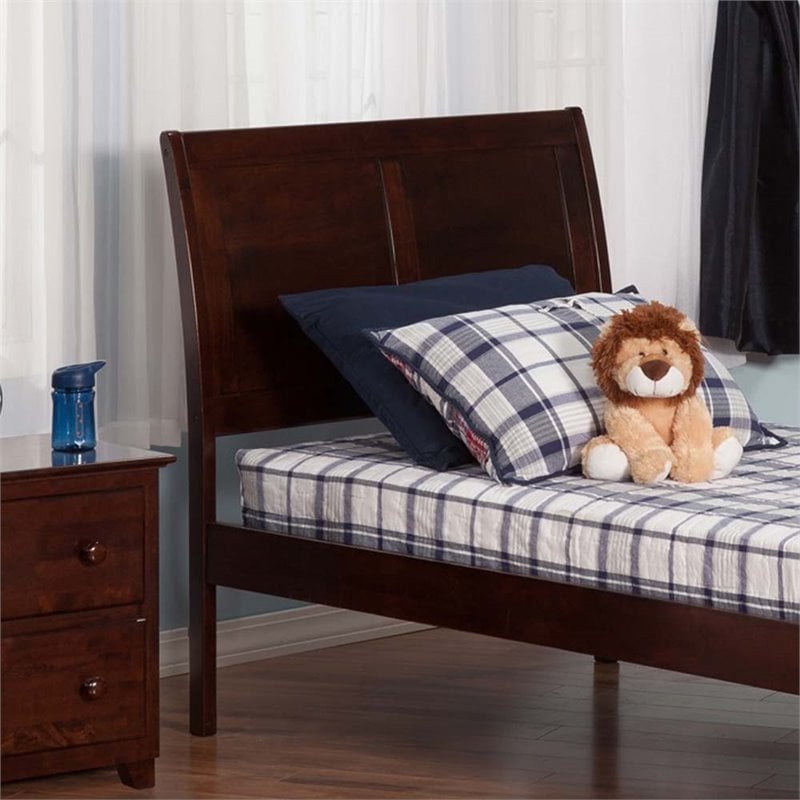 Leo & Lacey Portland Twin Sleigh Wood Headboard in Walnut