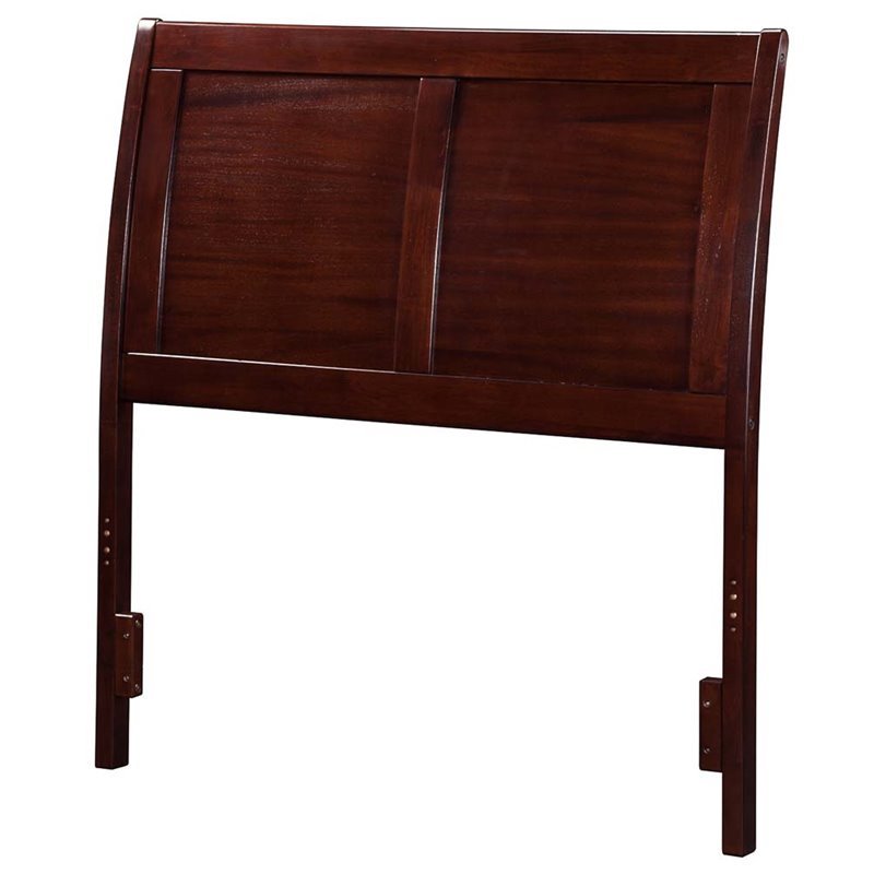 Leo & Lacey Portland Twin Sleigh Wood Headboard in Walnut
