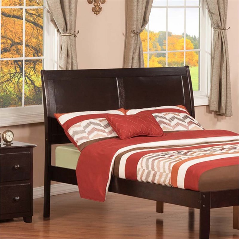 Leo & Lacey Portland Full Sleigh Wood Headboard in Espresso