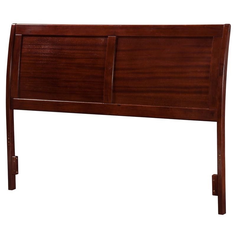 Leo & Lacey Portland Full Sleigh Wood Headboard in Walnut
