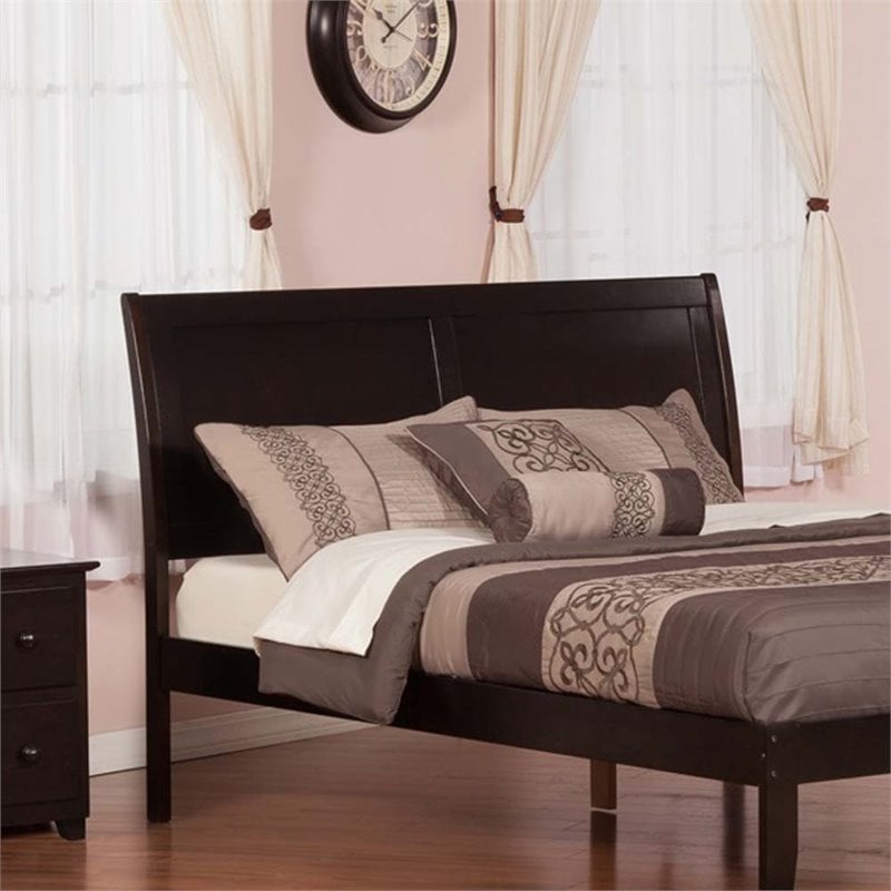 Leo & Lacey Portland Queen Sleigh Wood Headboard in Espresso