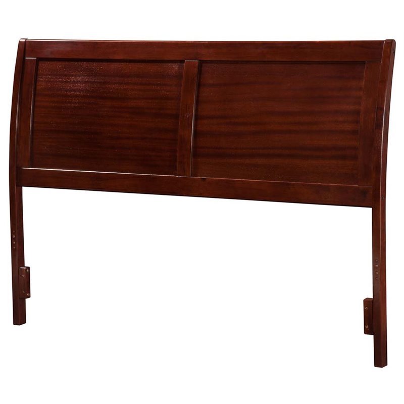 Leo & Lacey Portland Queen Sleigh Wood Headboard in Walnut