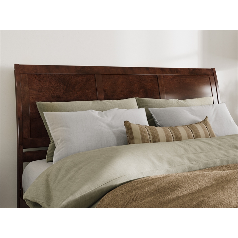 Leo & Lacey Portland King Sleigh Wood Headboard in Walnut