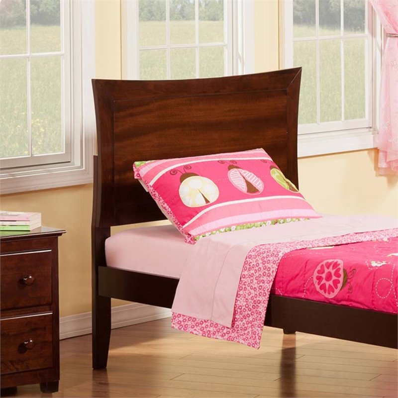 Leo & Lacey Modern Solid Hardwood Twin Panel Headboard in Walnut