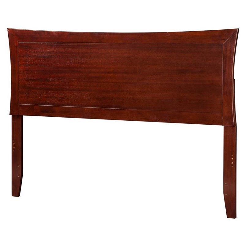 Leo & Lacey Modern Solid Hardwood Full Panel Headboard in Walnut