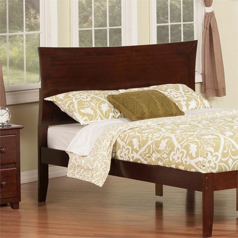 Leo & Lacey Modern Solid Hardwood Full Panel Headboard in Walnut