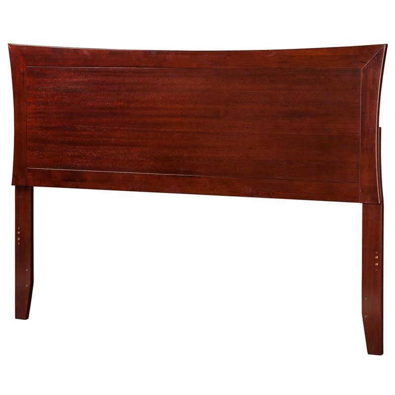 Leo & Lacey Modern Solid Hardwood Queen Panel Headboard in Walnut