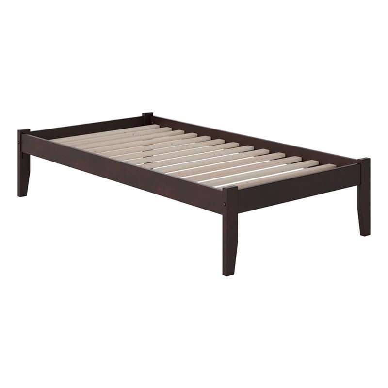 Leo & Lacey Solid Wood Twin XL Platform Bed in Espresso