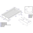 Leo & Lacey Solid Wood Twin XL Storage Platform Bed in Espresso
