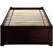 Leo & Lacey Solid Wood Twin XL Storage Platform Bed in Espresso