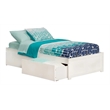 Leo & Lacey Solid Wood Urban Twin XL Storage Platform Bed in White