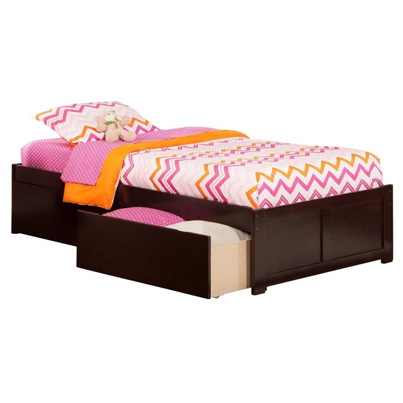Leo & Lacey Urban Twin Storage Platform Bed in Espresso