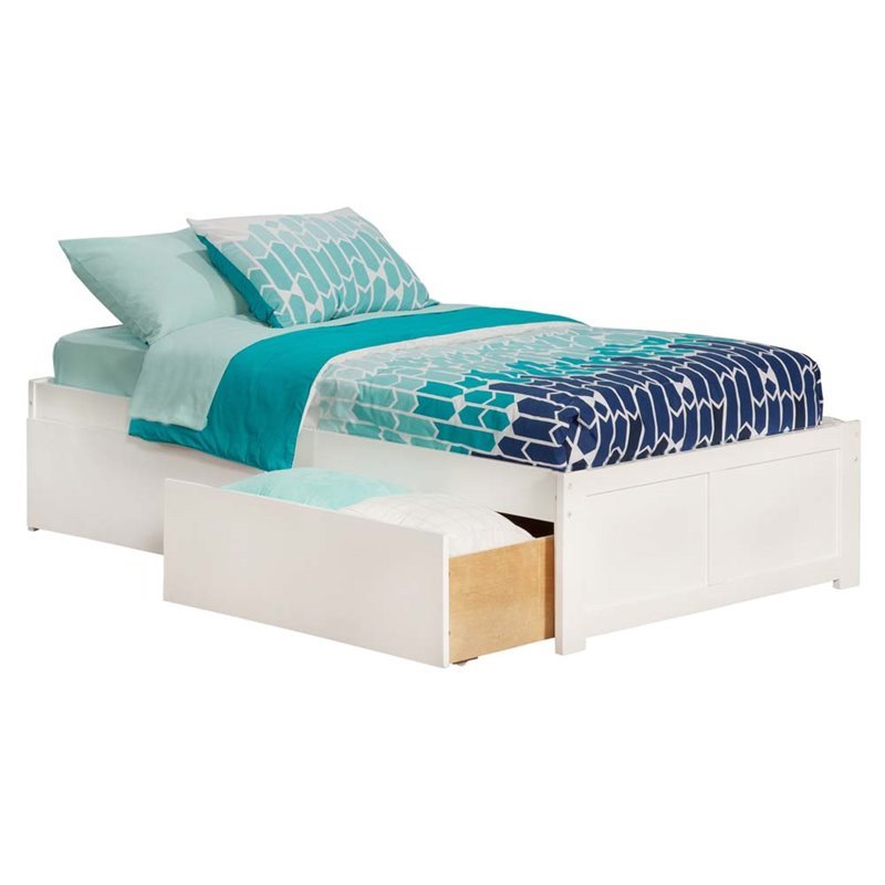Leo & Lacey Urban Twin Storage Platform Bed in White