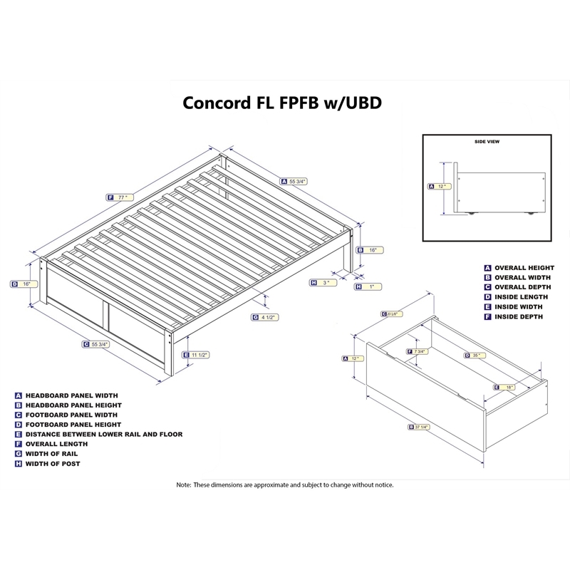 Leo & Lacey Solid Wood Urban Full Storage Platform Bed in Espresso
