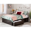 Leo & Lacey Solid Wood Urban Full Storage Platform Bed in Espresso