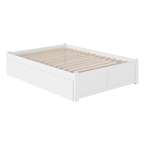 Leo & Lacey Solid Wood Urban Full Storage Platform Bed in White