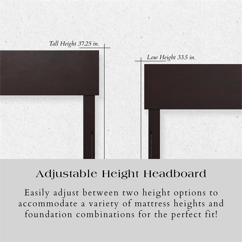 Leo & Lacey Transitional Solid Wood Twin XL Platform Bed in Espresso