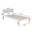 Leo & Lacey Contemporary Twin XL Solid Wood Platform Bed in White