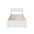 Leo & Lacey 2-Drawer Solid Wood Urban Twin XL Storage Platform Bed in White
