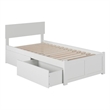 Leo & Lacey 2-Drawer Solid Wood Urban Twin XL Storage Platform Bed in White