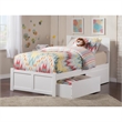 Leo & Lacey 2-Drawer Solid Wood Urban Twin XL Storage Platform Bed in White