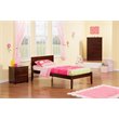Leo & Lacey Solid Wood Twin Platform Bed with USB Charging Station in Walnut