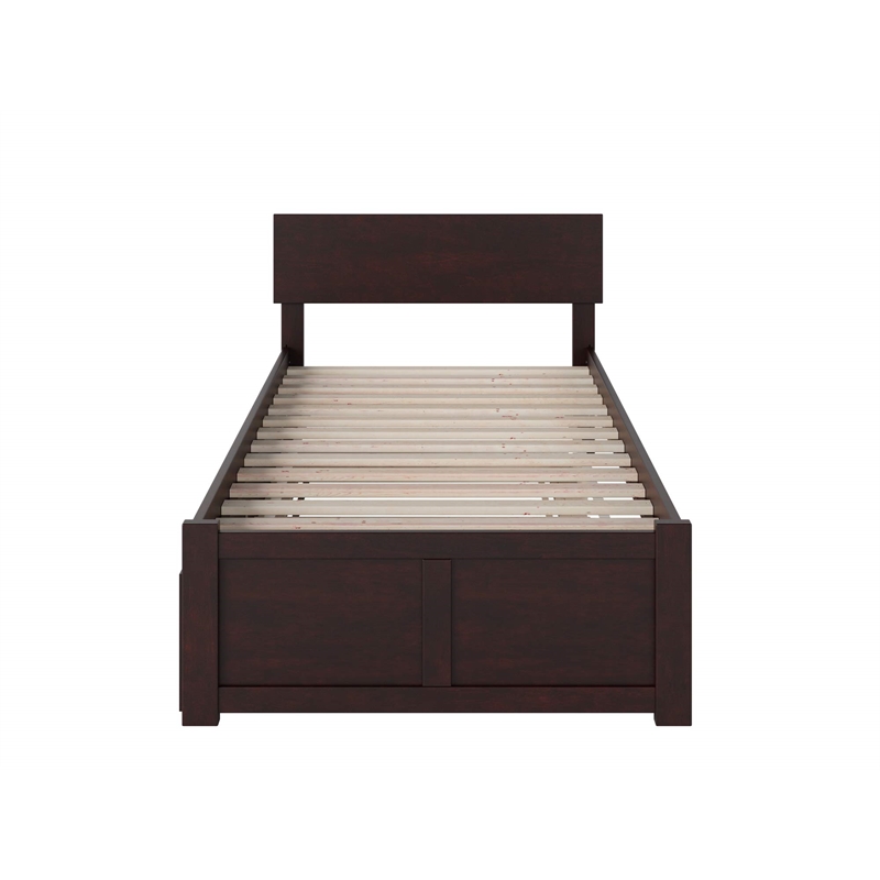 Leo & Lacey Urban Twin Trundle Platform Bed in Espresso